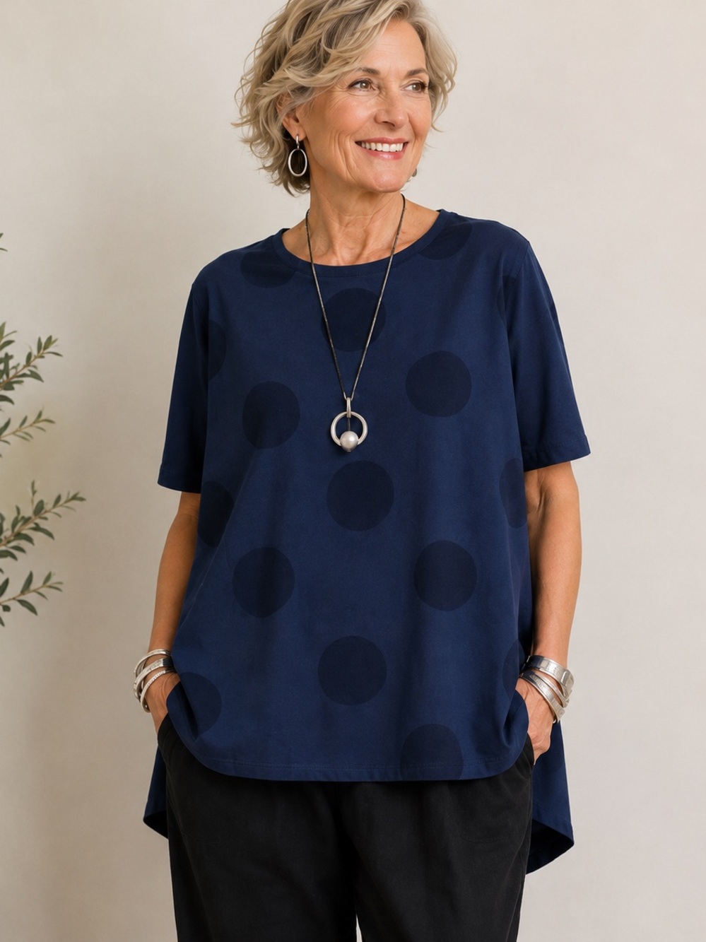 MAMA B Made In Italy Oversized Fit SForza Spot Top - PTP 30"